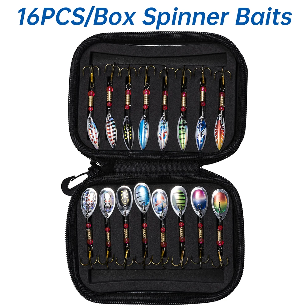 Fishing Hook Size - Goture 16 stks/doos Spinner Lepel Metalen