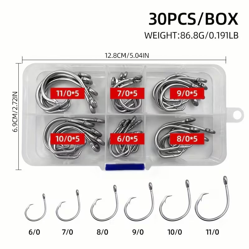 30 stks/doos Vishaken Rvs Bred - Fishing Hook Circle recensie en prijs