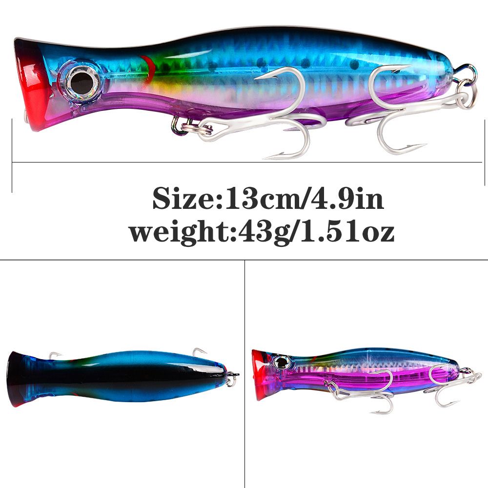 PROBEROS 1 st 13 cm 43g Popper - Fishing Hook Treble recensie en prijs
