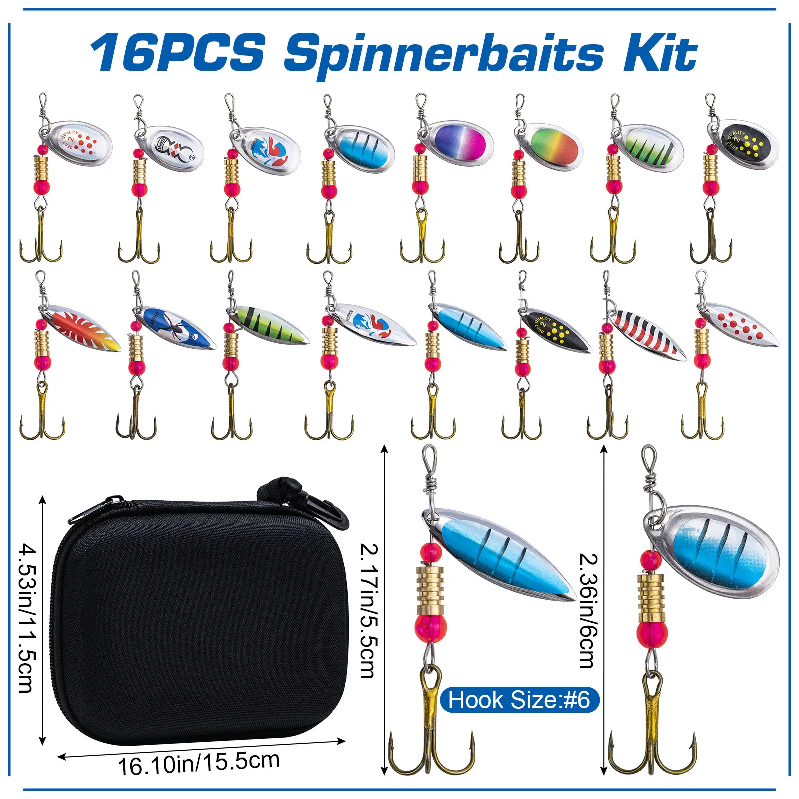 Goture 16 stks/doos Spinner Le - Fishing Hook Size recensie en prijs