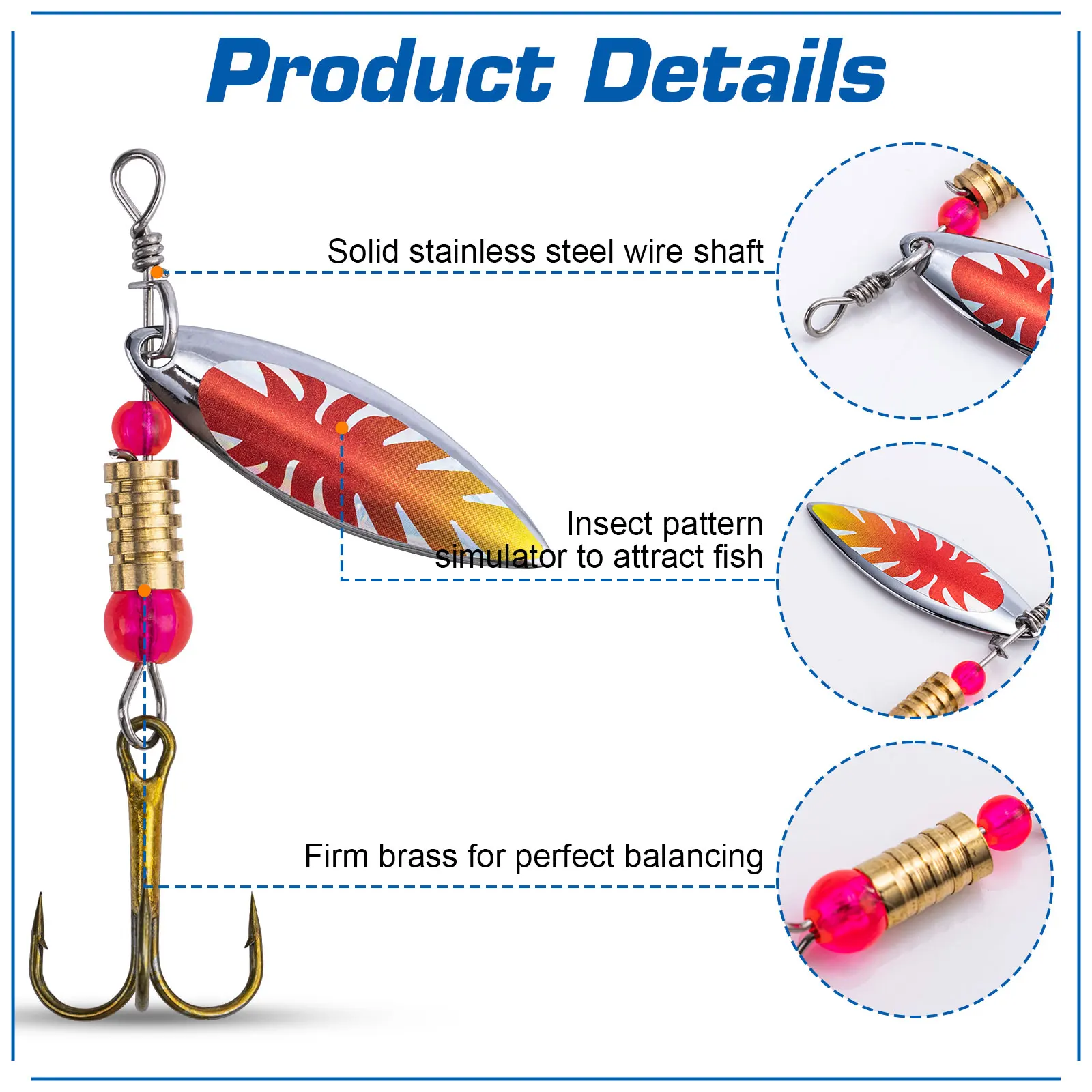Goture 16 stks/doos Spinner Le - Fishing Hook Size recensie en prijs